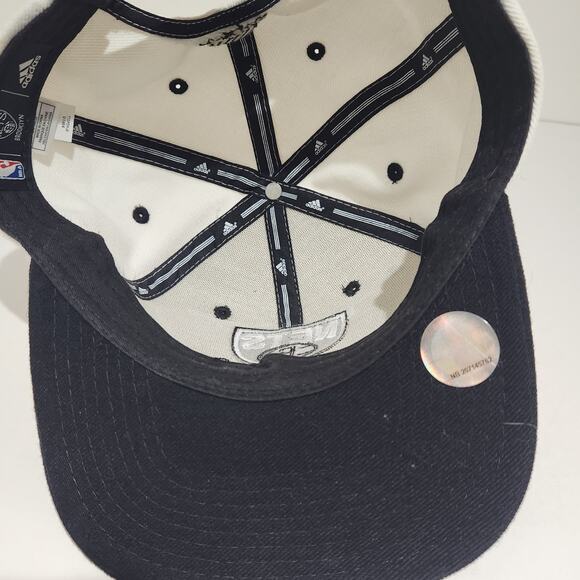 Brooklyn Nets Adidas Hat Snapback Cap Adjustable Strap Gray Embroidered Stitch - Picture 6 of 8